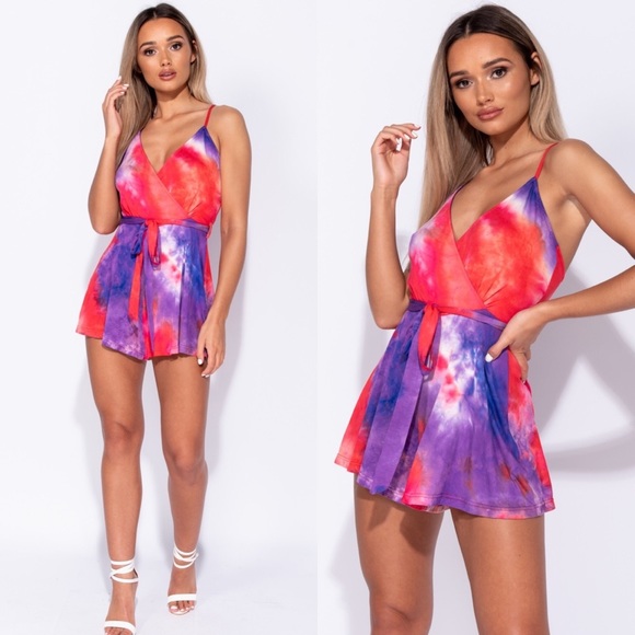 Paris&Pearle Pants - Retro Love Tie Dye Romper